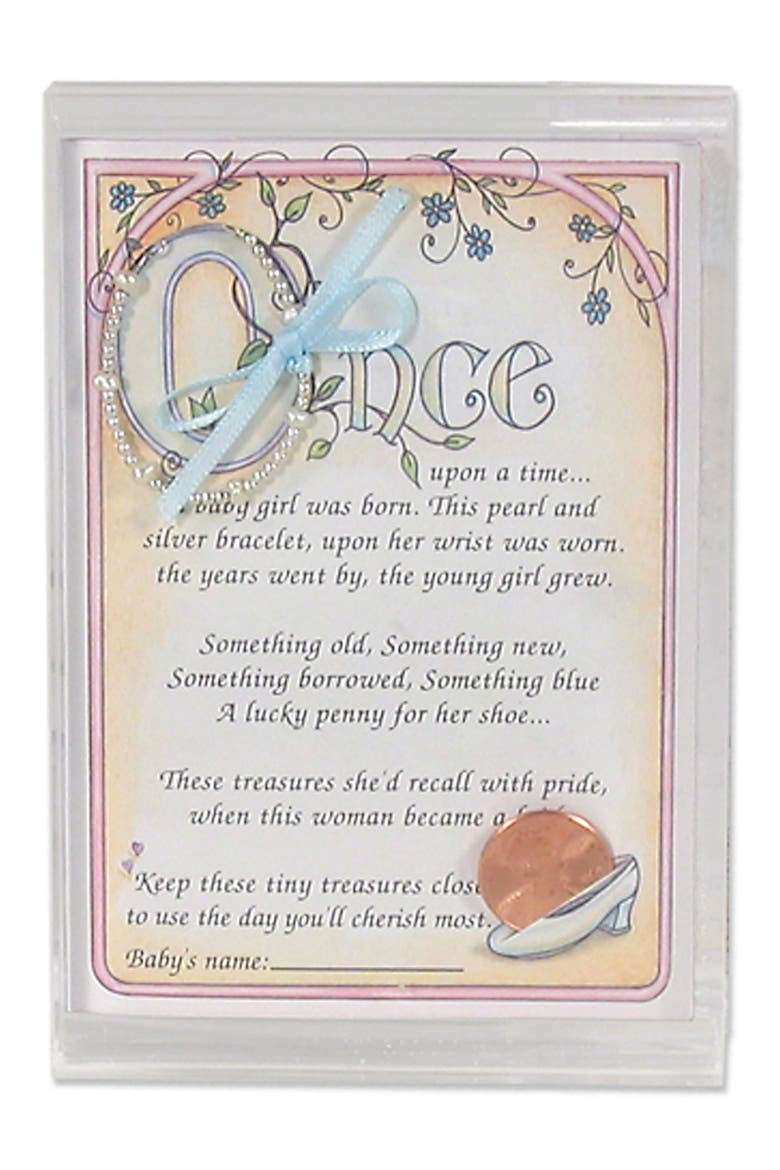 Baby to Bride Freshwater Pearl Bracelet, Penny & Frame Set, Main, color, NONE
