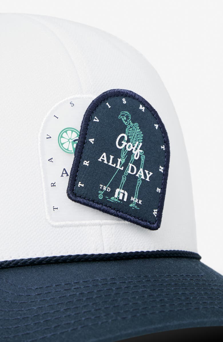 TravisMathew Beer Break Snapback Golf Hat, Alternate, color, White