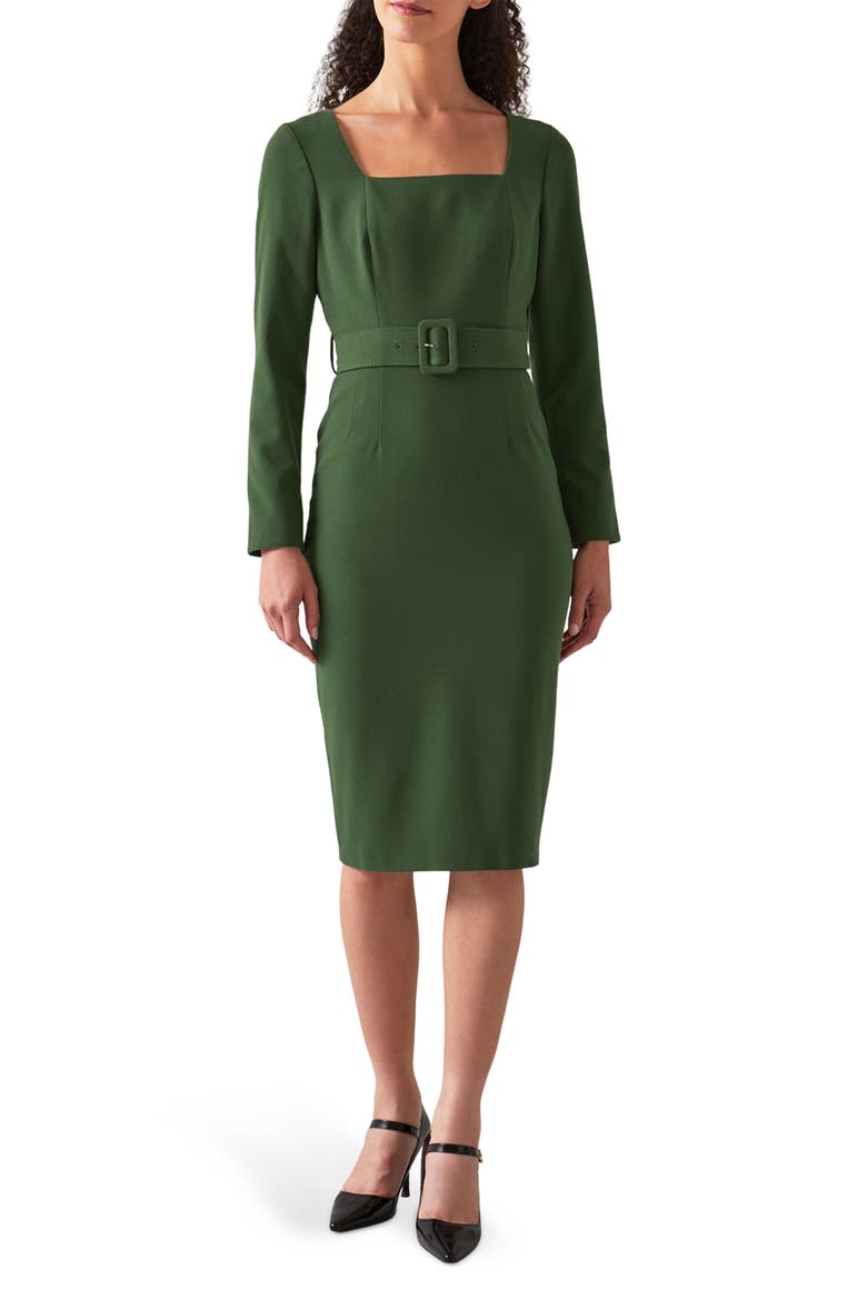 Carrington Long Sleeve Dress, Main, color, GRE-FOREST