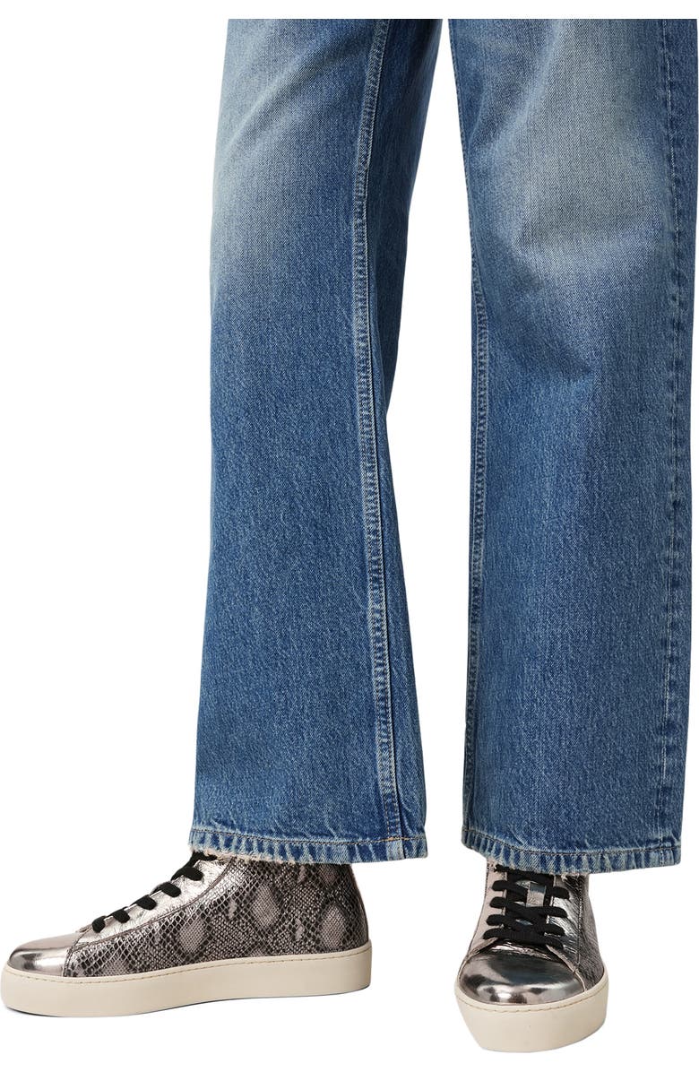 AllSaints Tana Metallic High Top Sneaker, Alternate, color, Silver/ Black