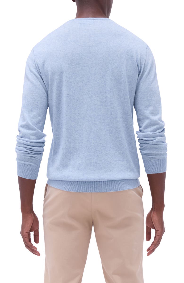 Bugatchi Cotton & Cashmere Crewneck Sweater, Alternate, color, Riviera
