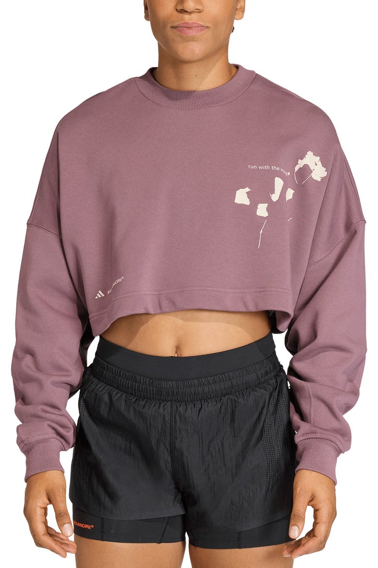ADI365 HK Crewneck Cropped Sweatshirt, Main, color, SHADOW FIG