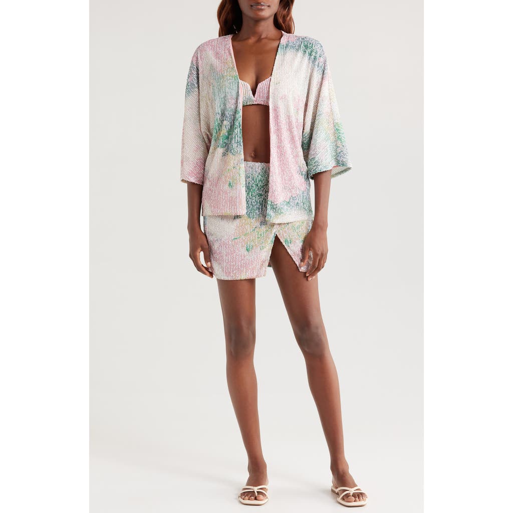 Boamar Lena Sequin Cover-up In Open White