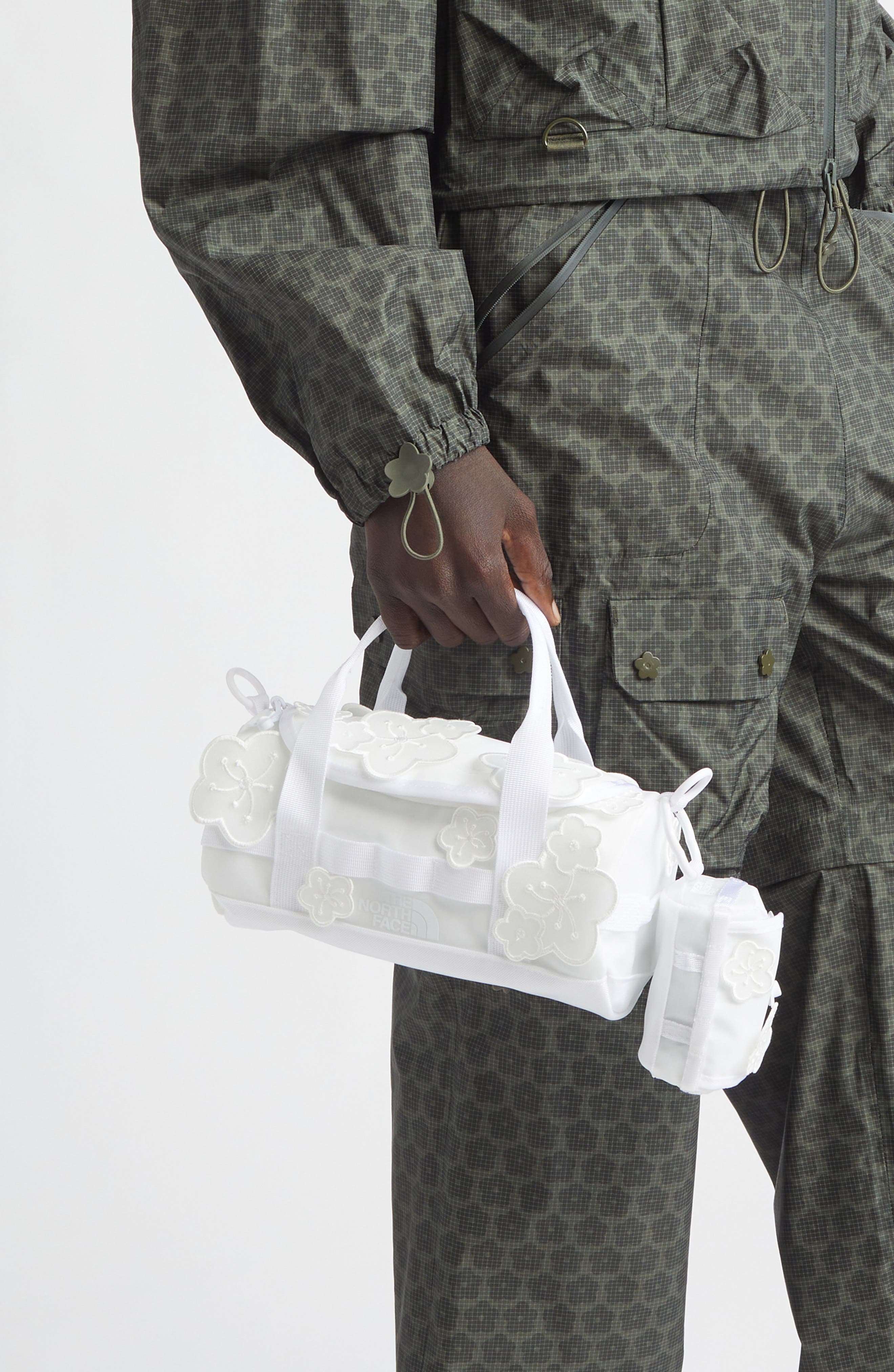 Cecilie Bahnsen x The North Face Nylon Duffle Bag, Alternate, color, White