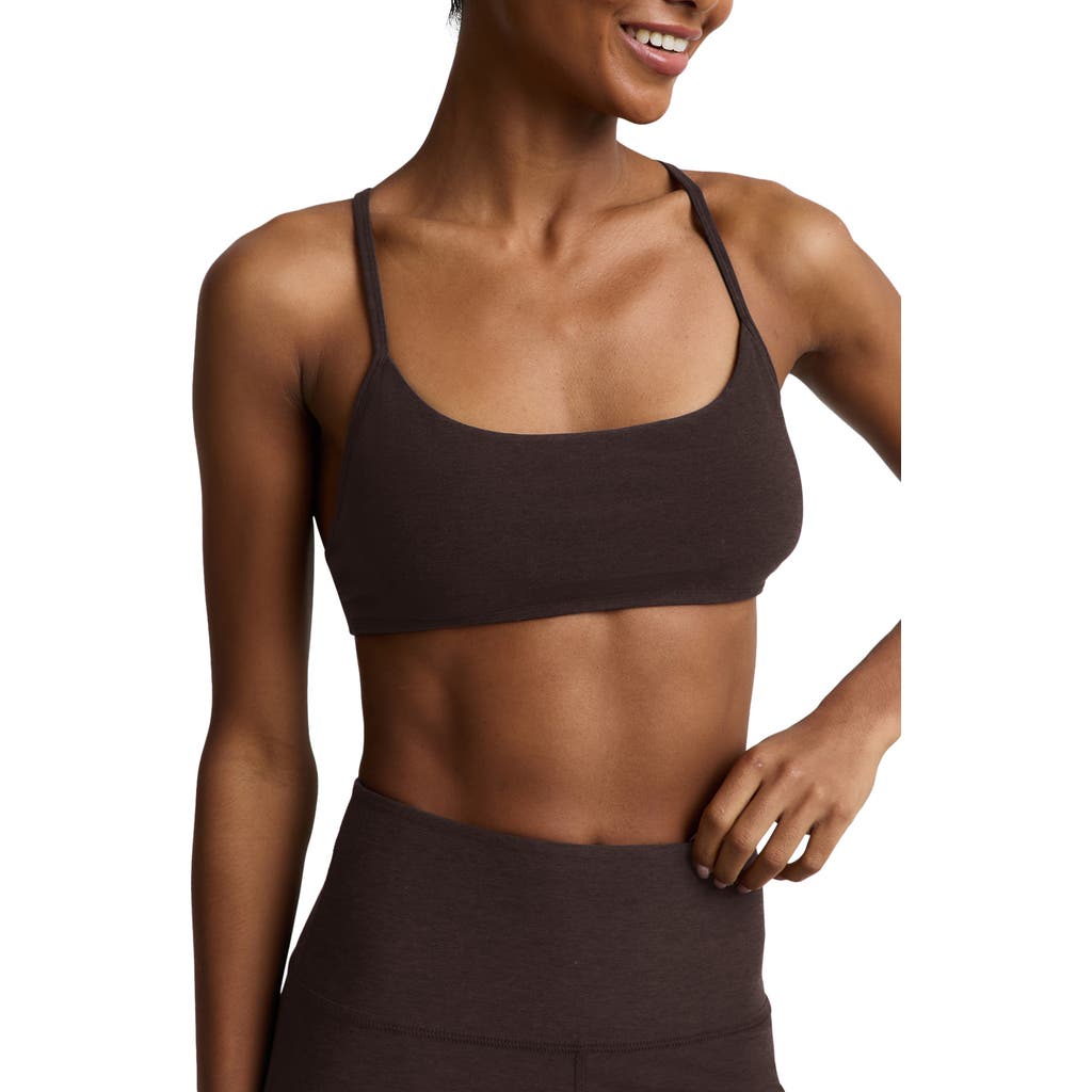 Beyond Yoga Spacedye Minimal Racerback Sports Bra In Brown