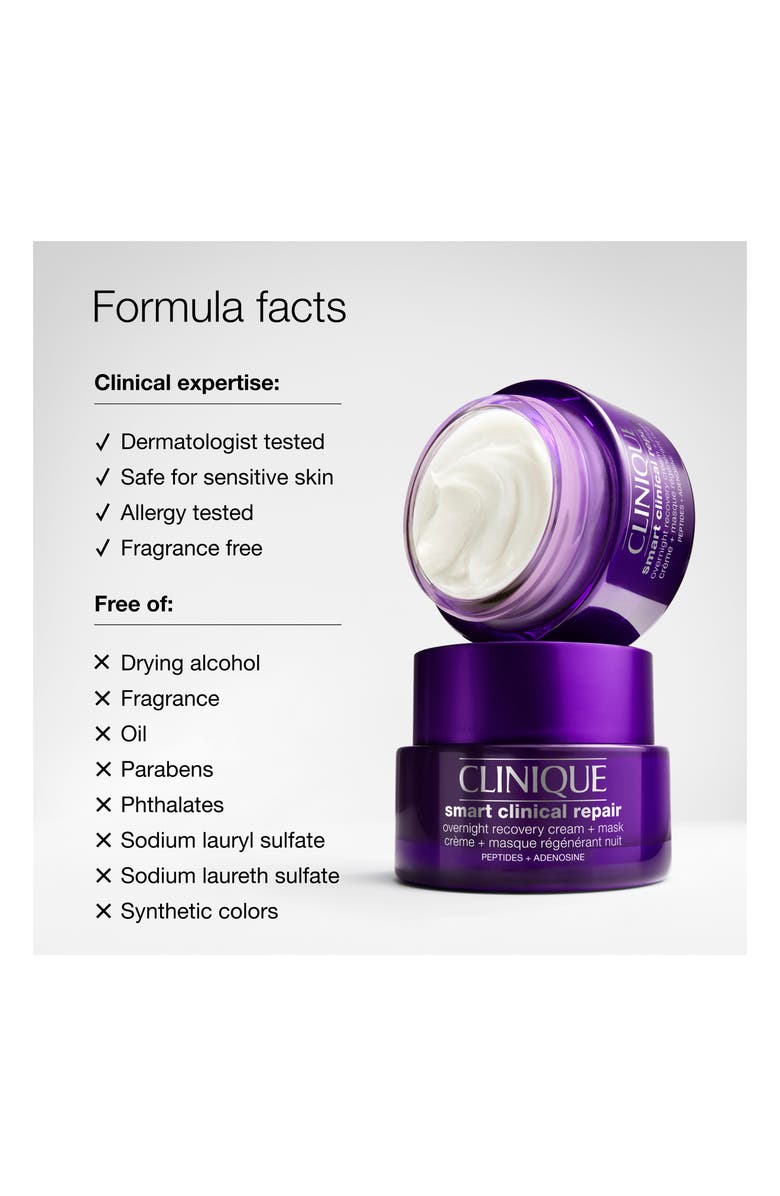 Clinique Smart Clinical Repair<sup>™</sup> Overnight Recovery Face Cream + Mask, Alternate, color,