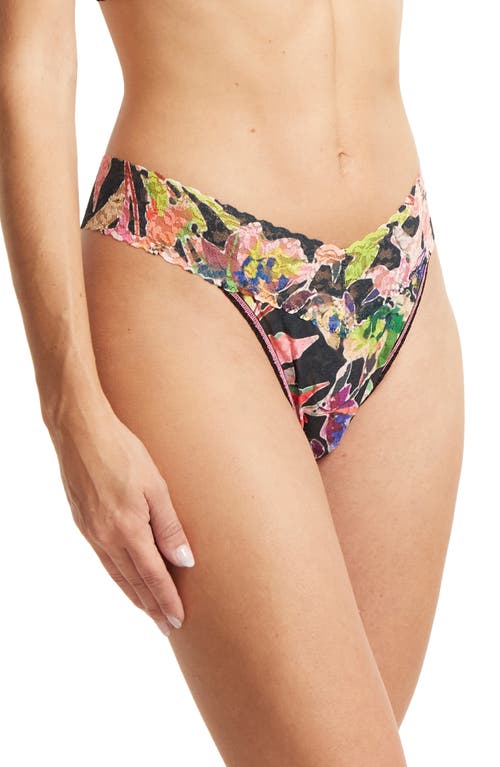 Hanky Panky Print Original Rise Thong In Black