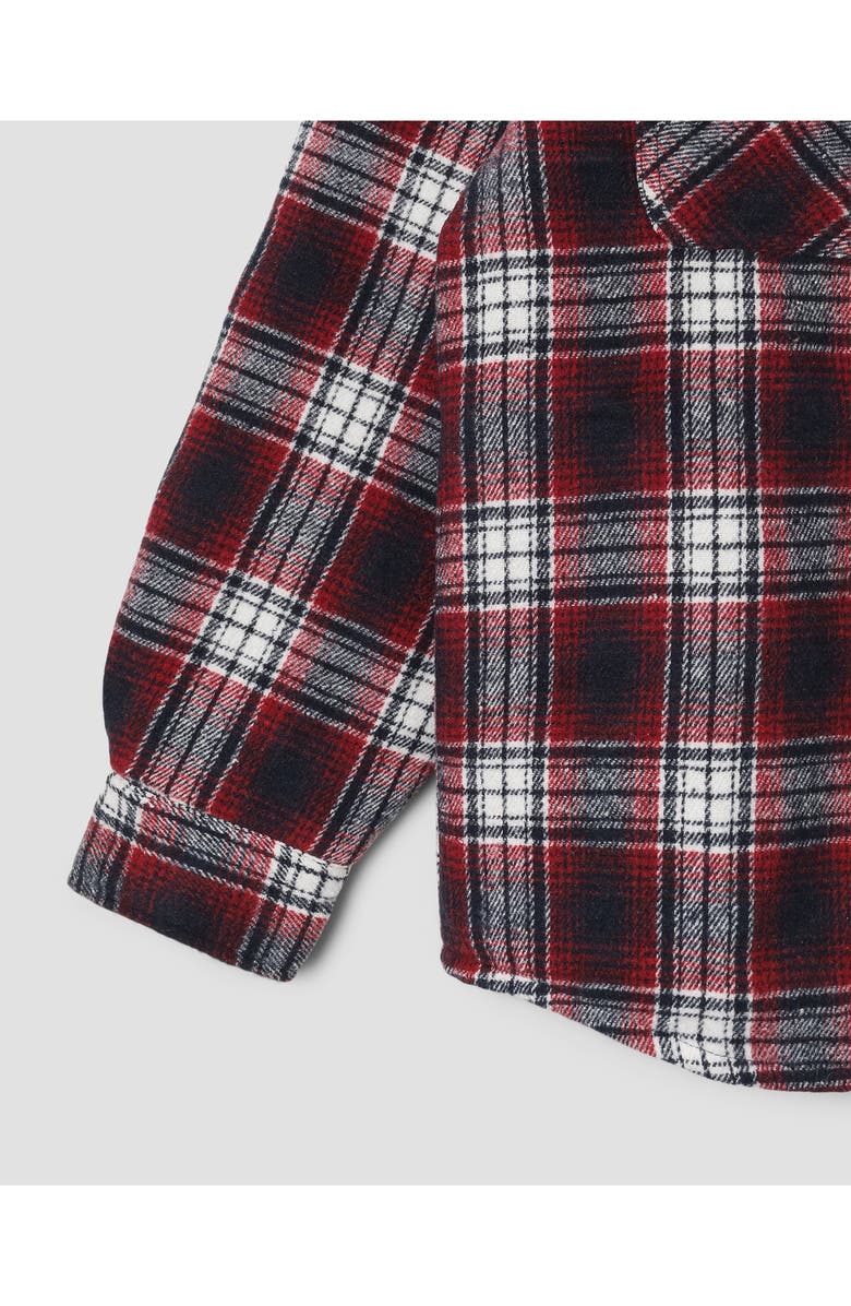 STAN RAY Quilted Plaid Cotton Flannel Button-Up Overshirt, Alternate, color, Red