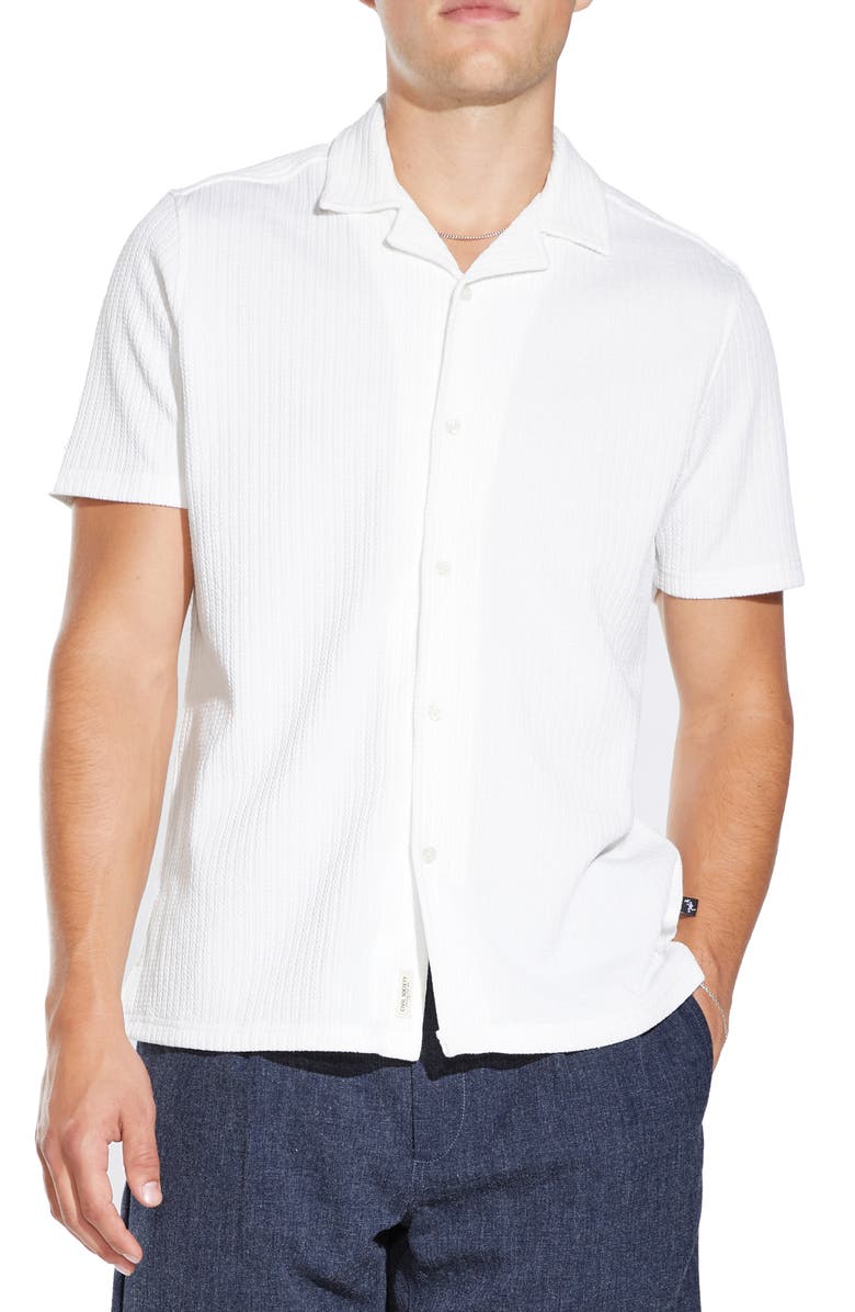 Civil Society Regular Fit Chunky Texture Button-Up Shirt, Main, color, White
