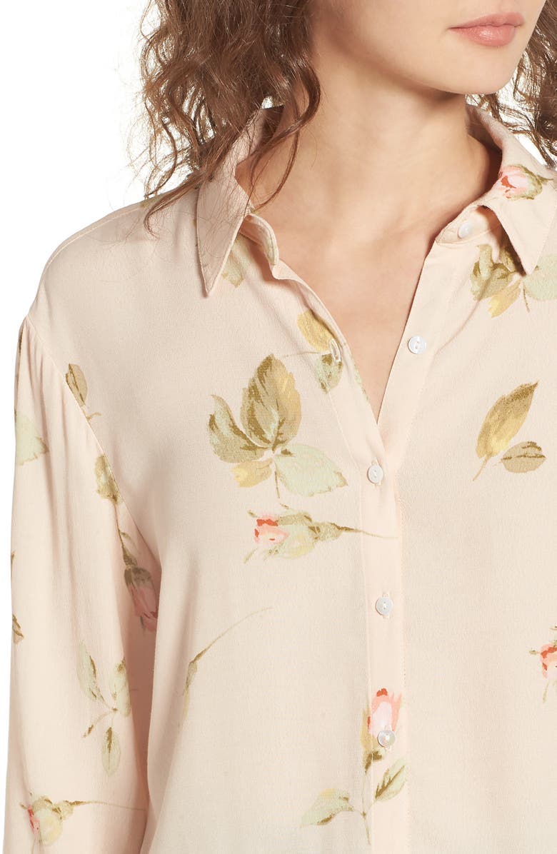 Obey Sinclair Floral Print Shirt, Alternate, color, 