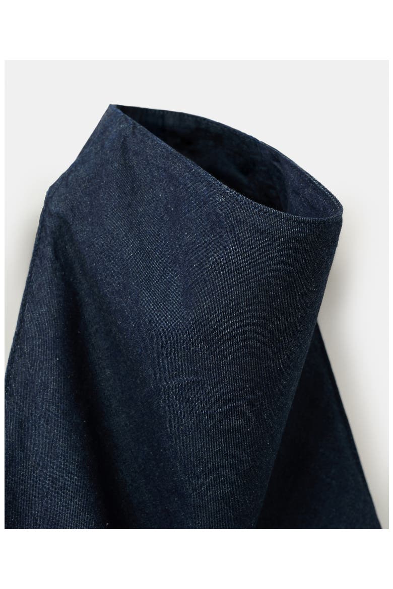 Cowl Halter Neck Open Back Denim Top, Alternate, color, OPEN BLUE
