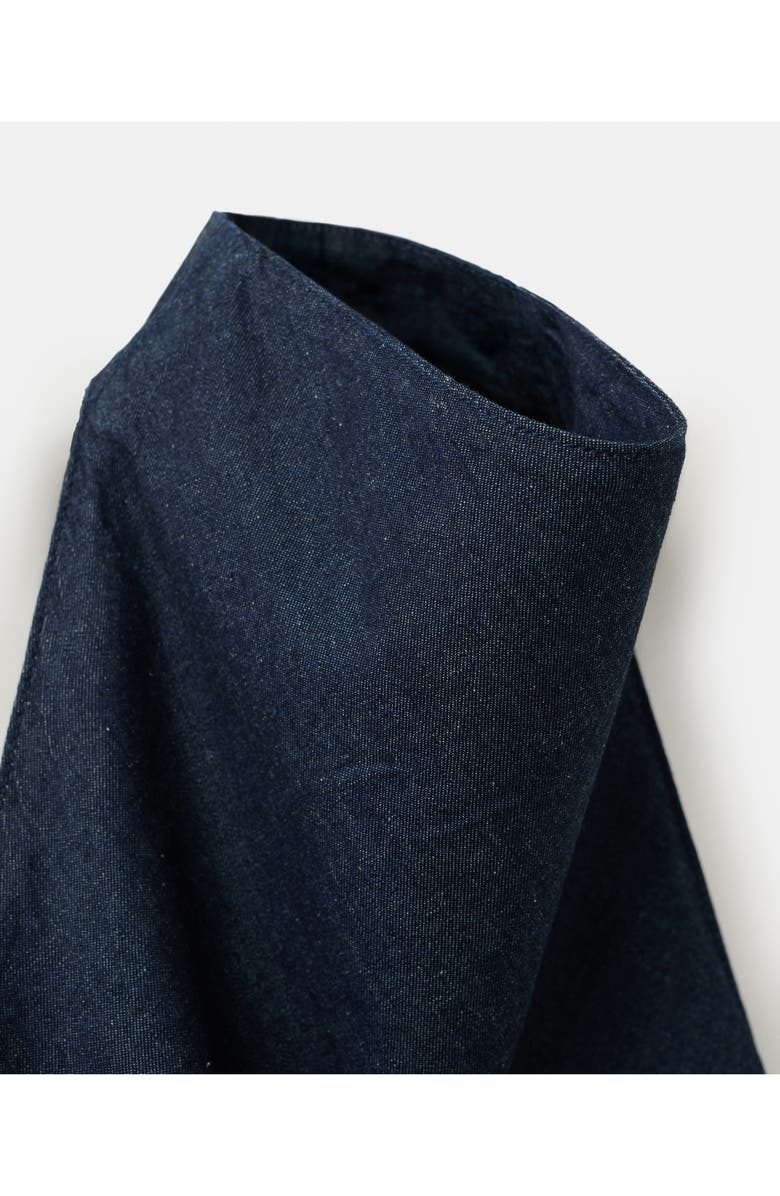 MANGO Cowl Halter Neck Open Back Denim Top, Alternate, color, Open Blue