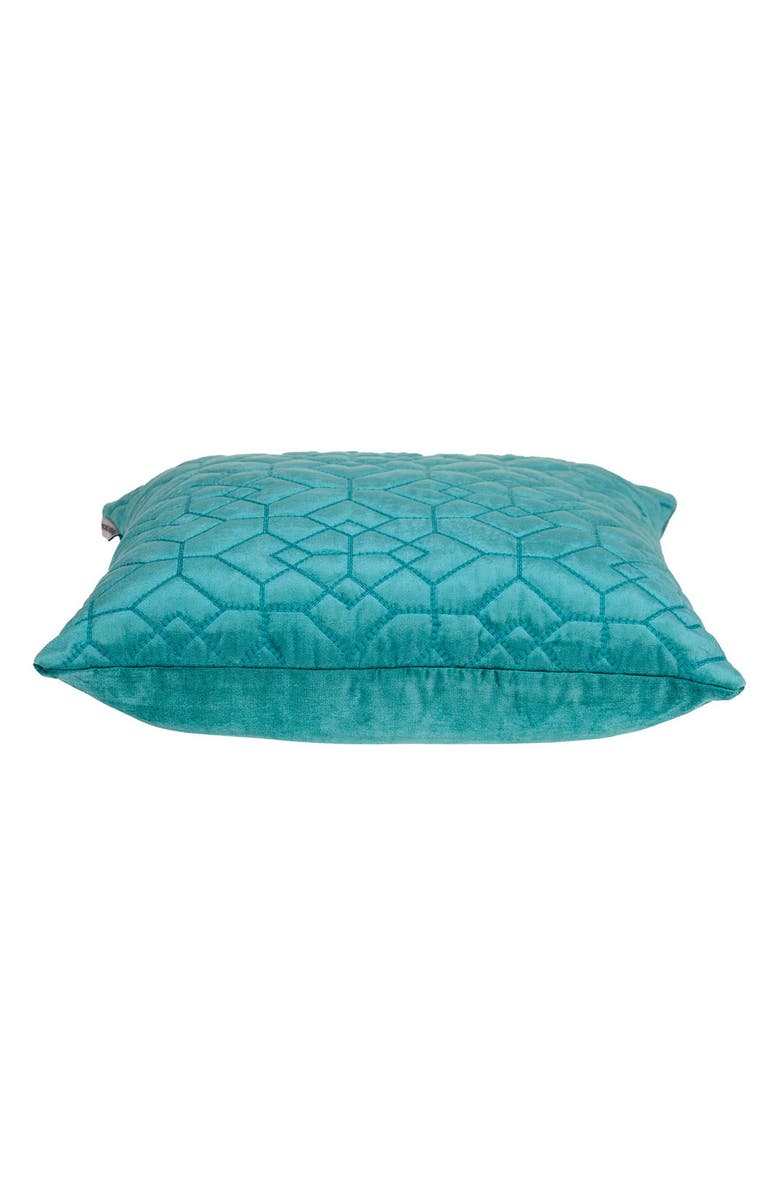PARKLAND COLLECTION Quilted Velvet Throw Pillow, Alternate, color, Aqua