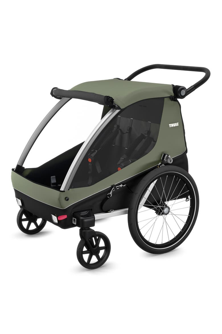 Courier Kids, Dog, Cargo Bike Trailer, Alternate, color, VINTAGE GREEN/ DARKEST GREEN