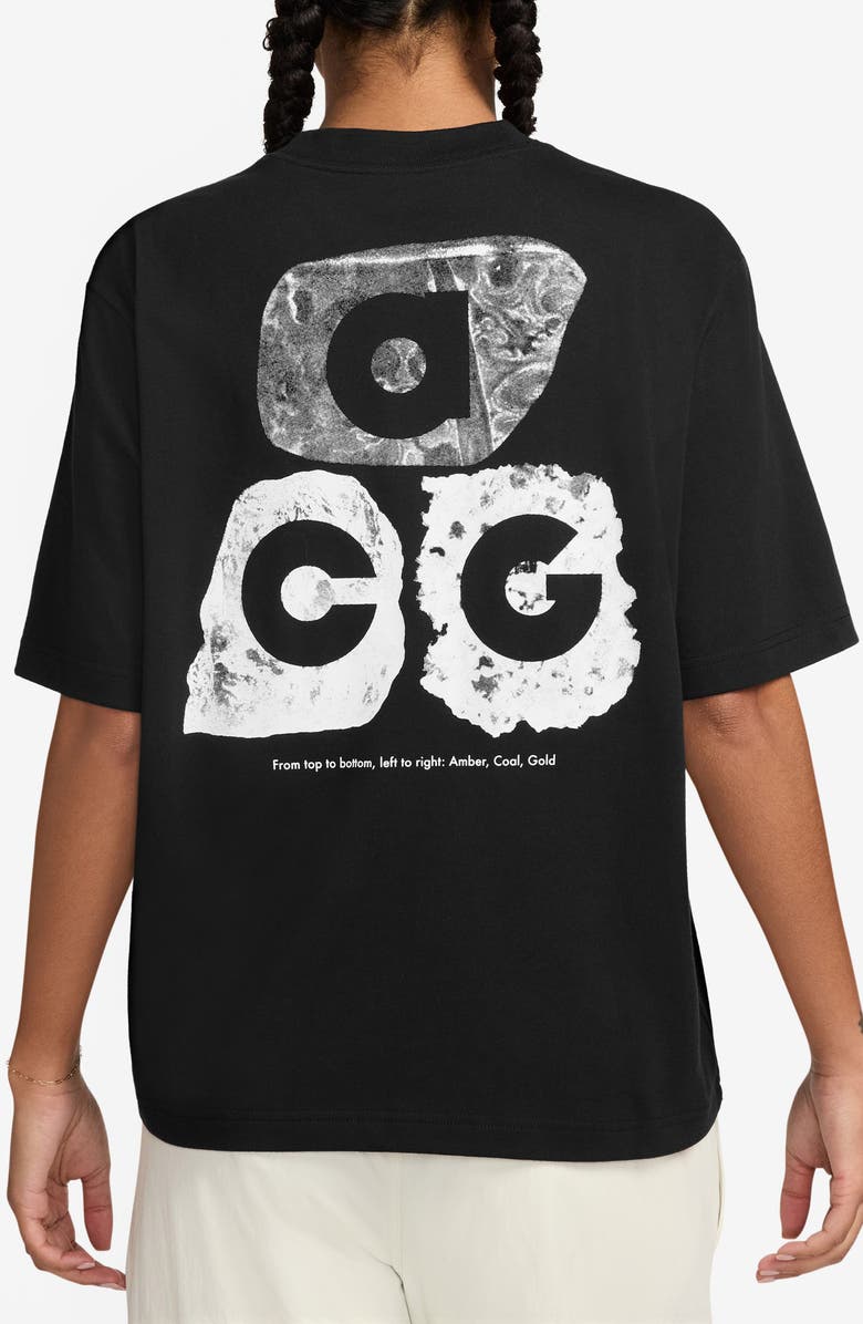 Nike Dri-FIT Oversize Amber, Coal & Gold Graphic T-Shirt, Alternate, color, 