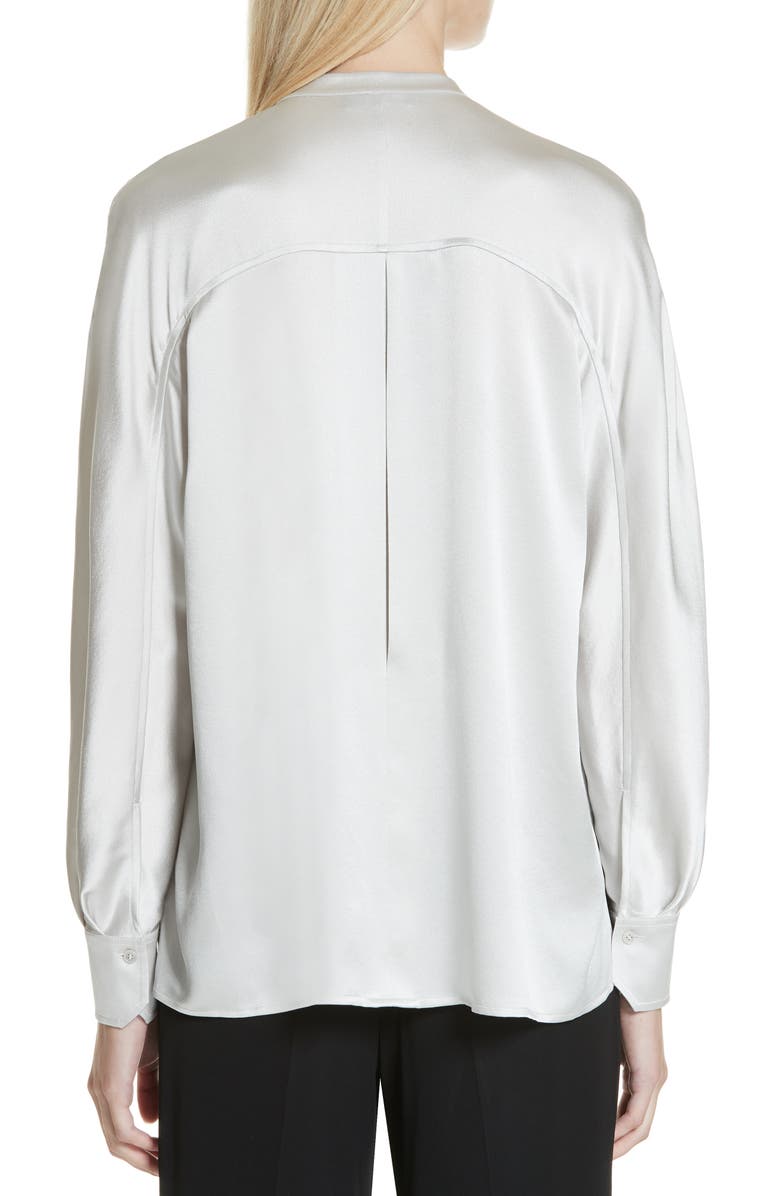 Vince Band Collar Silk Blouse, Alternate, color, 