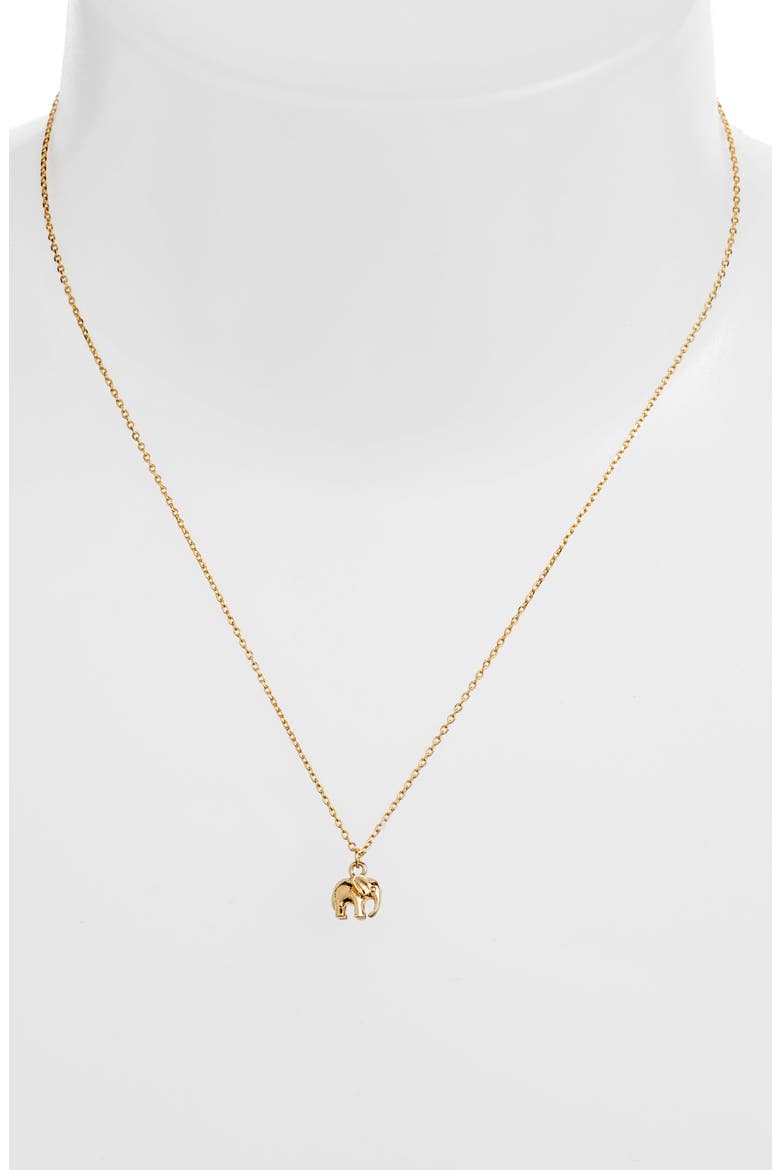 Live as You Dream Elephant Necklace, Alternate, color, GOLD