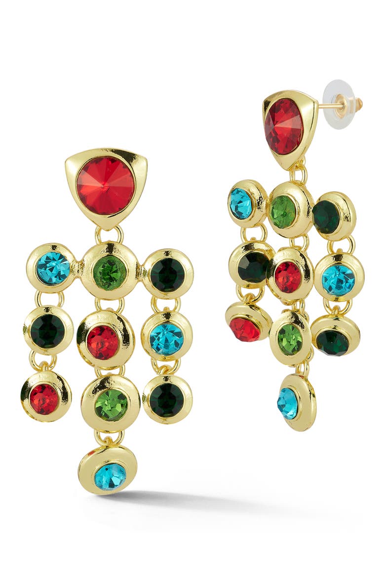 Crystal Statement Chandelier Earrings, Main, color, GOLD