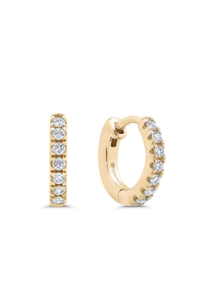 Pavé-All-Day Hoops, Main, color, Yellow Gold