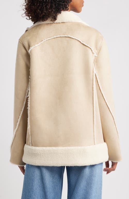 Ugg(r) Avelie Luxefluff Faux Shearling Jacket In Sand