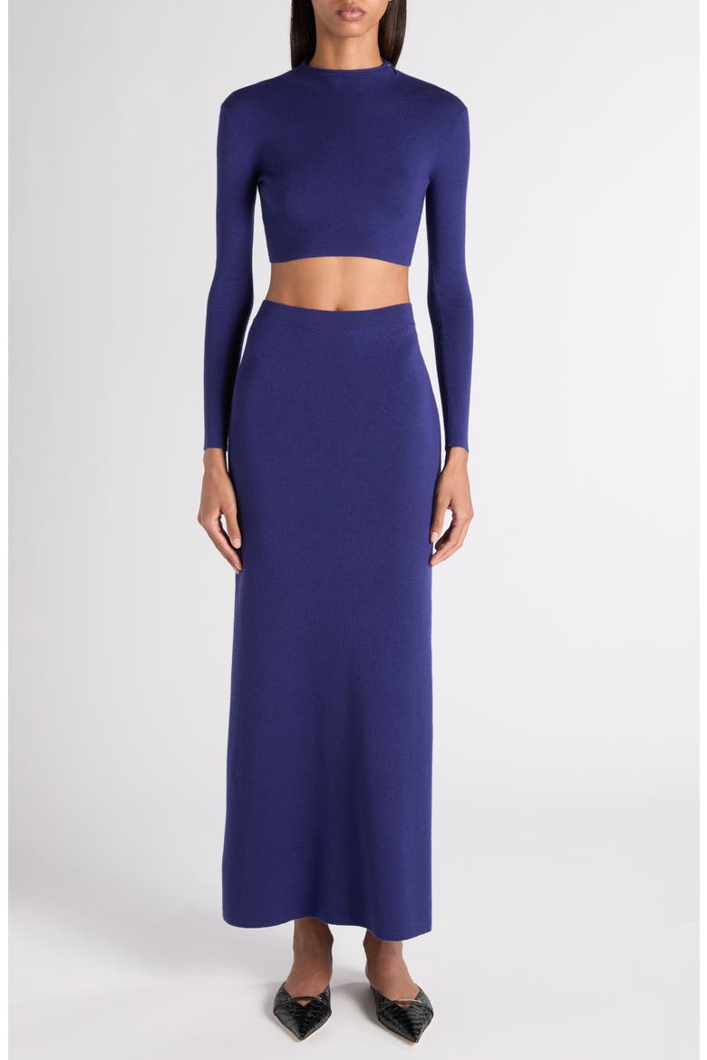 Cashmere Maxi Skirt, Alternate, color, QUARZ BLUE