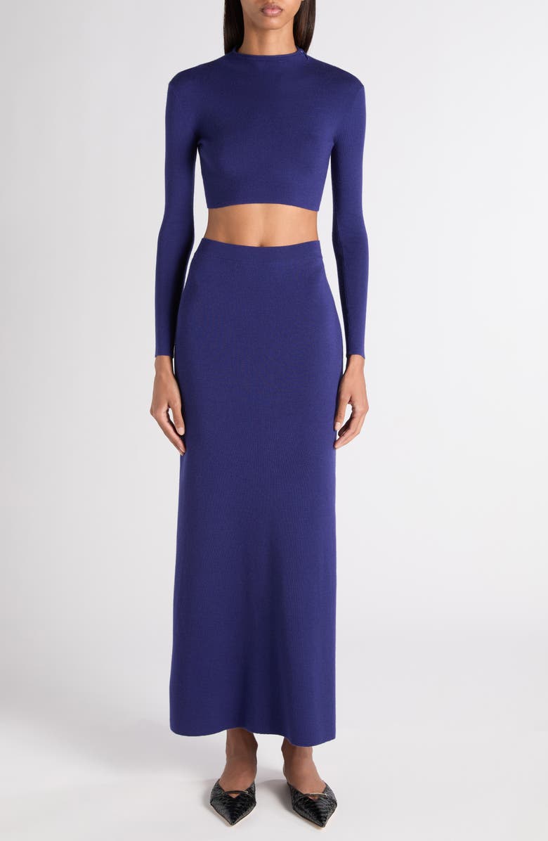 TOM FORD Cashmere Maxi Skirt, Alternate, color, Quarz Blue