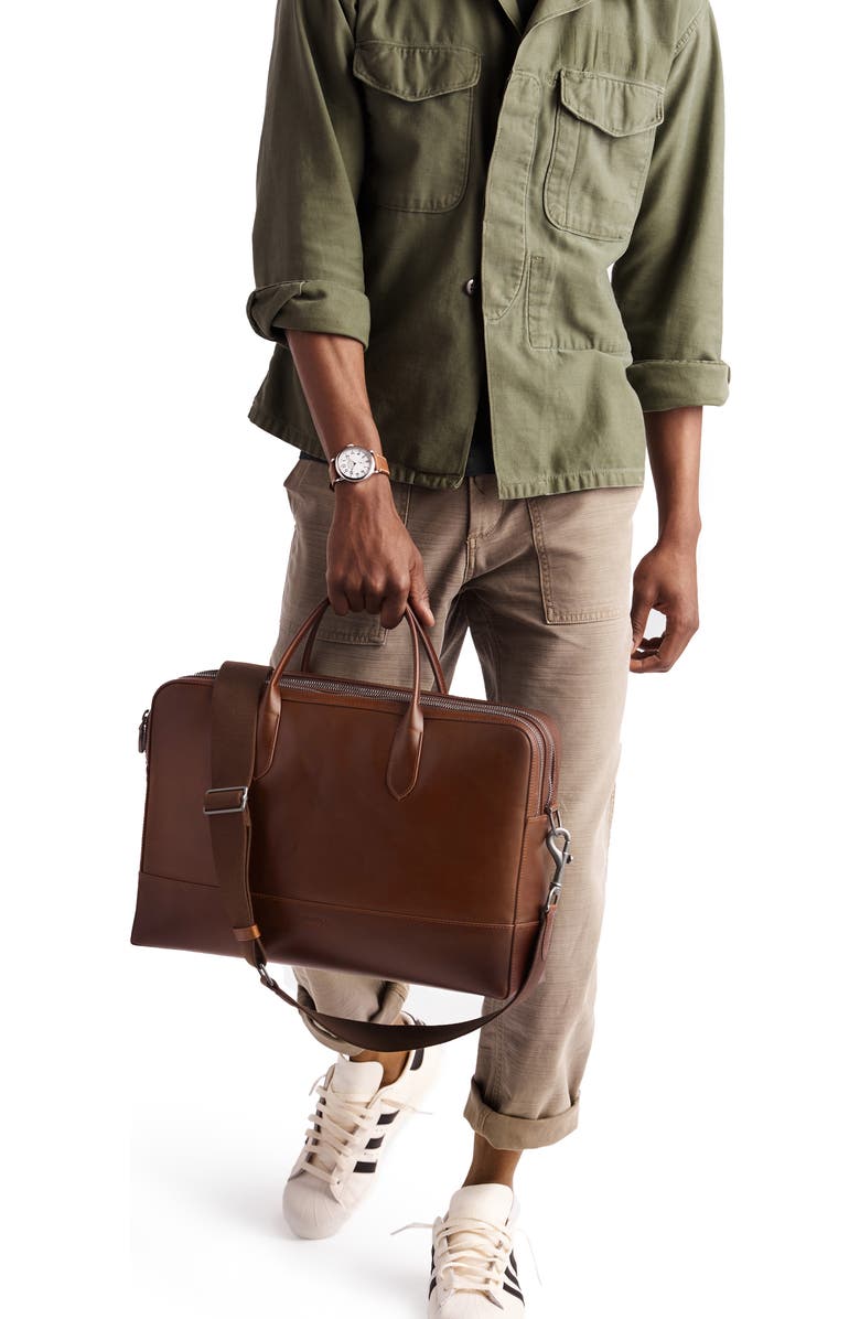 Shinola Canfield Brief Leather Messenger Bag, Alternate, color,