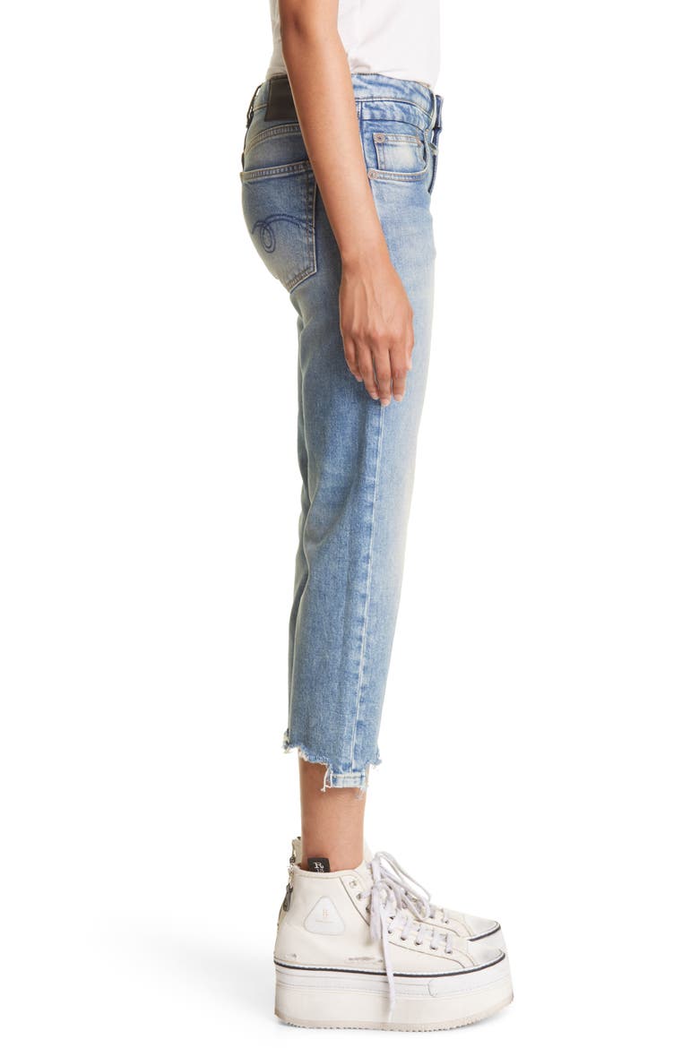 Chewed Hem Crop Straight Leg Jeans, Alternate, color, JASPER STRETCH
