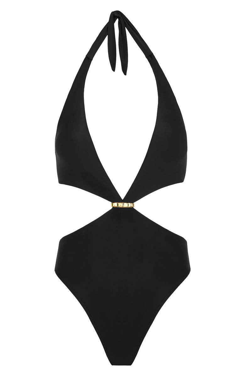 ViX Paula Hermanny Bessie Cutout One-Piece Swimsuit, Alternate, color, Black
