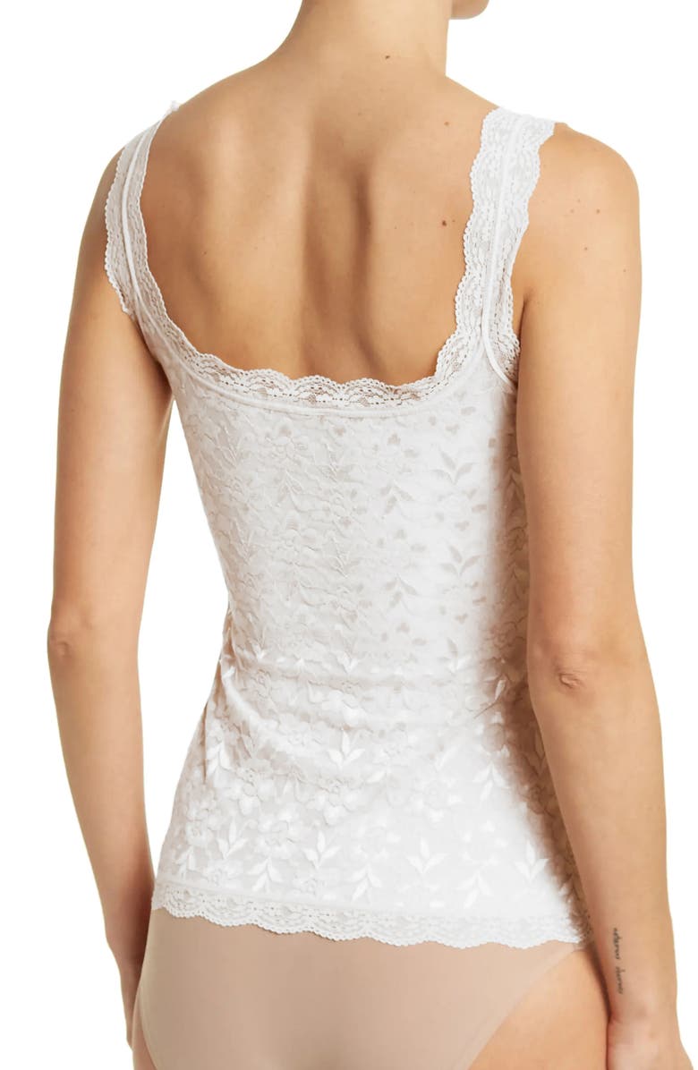 SECRET LACE Allover Lace Lined Camisole, Alternate, color, White