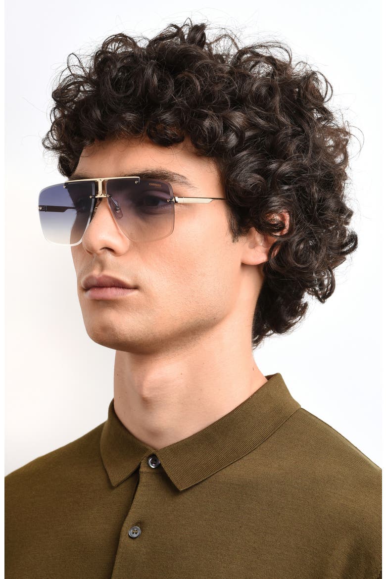 Gender Inclusive 1016/S 64mm Gradient Shield Sunglasses, Alternate, color, GOLD