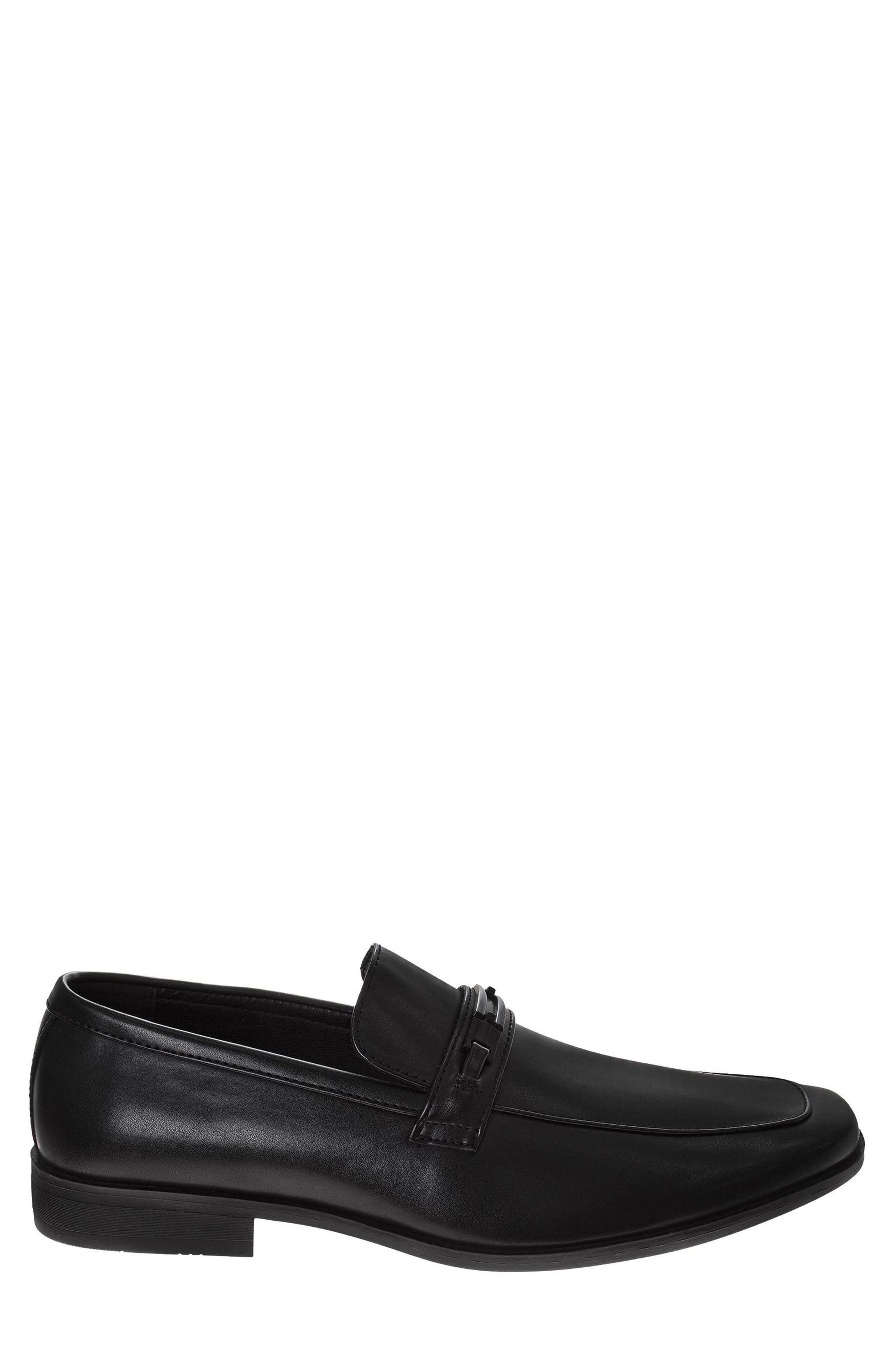 Faux Leather Bit Loafer, Alternate, color, BLACK