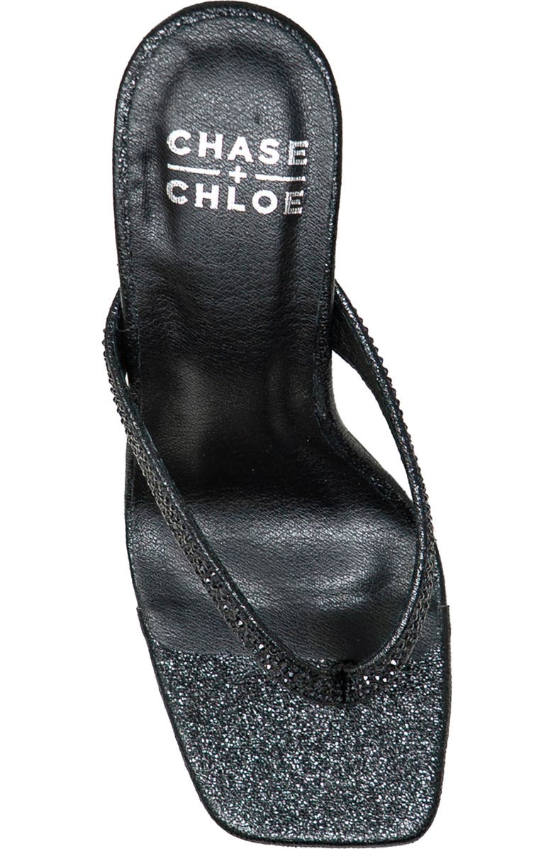 CHASE AND CHLOE Vixxy Embellished Toe Post Sandal, Alternate, color, Black