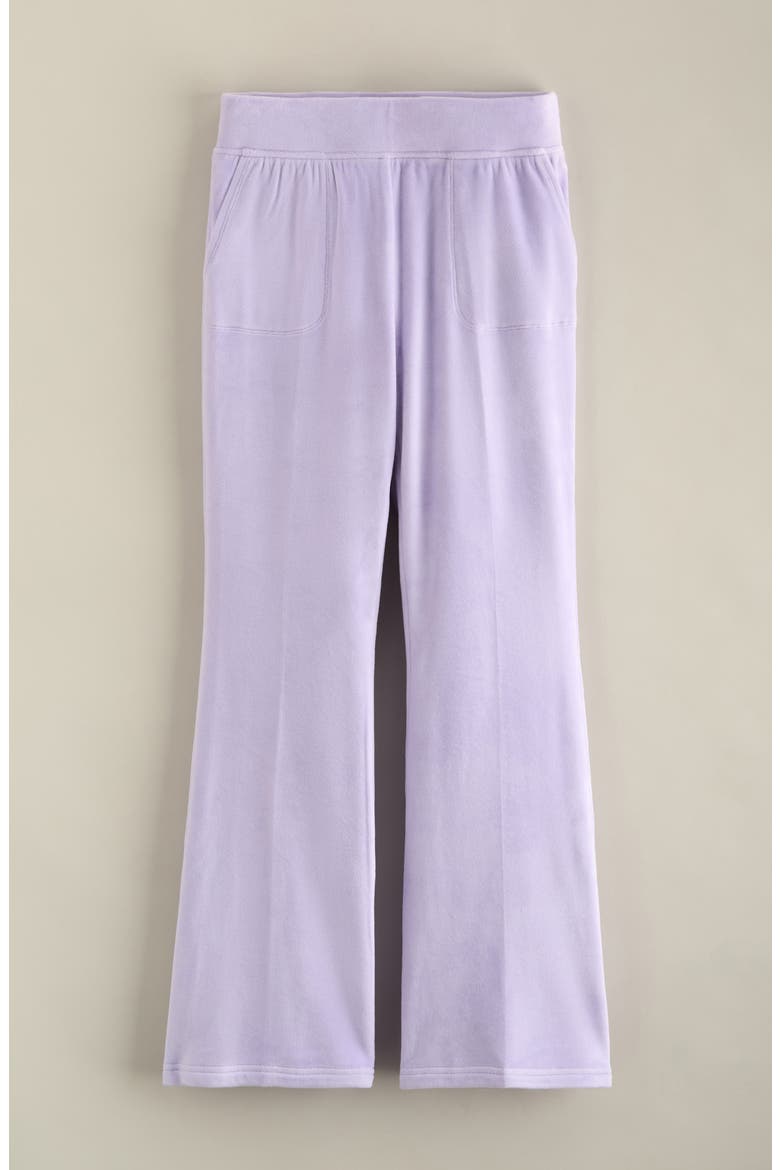 Kids' Downtime Velour Flare Pants, Main, color, PURPLE SPRAY
