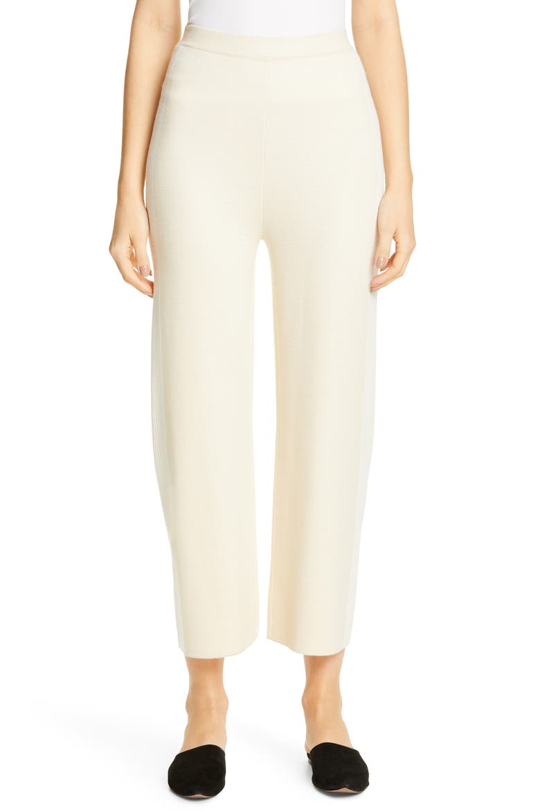 Placed Engineered Stripe Knit Pants, Main, color, SAND MULTI