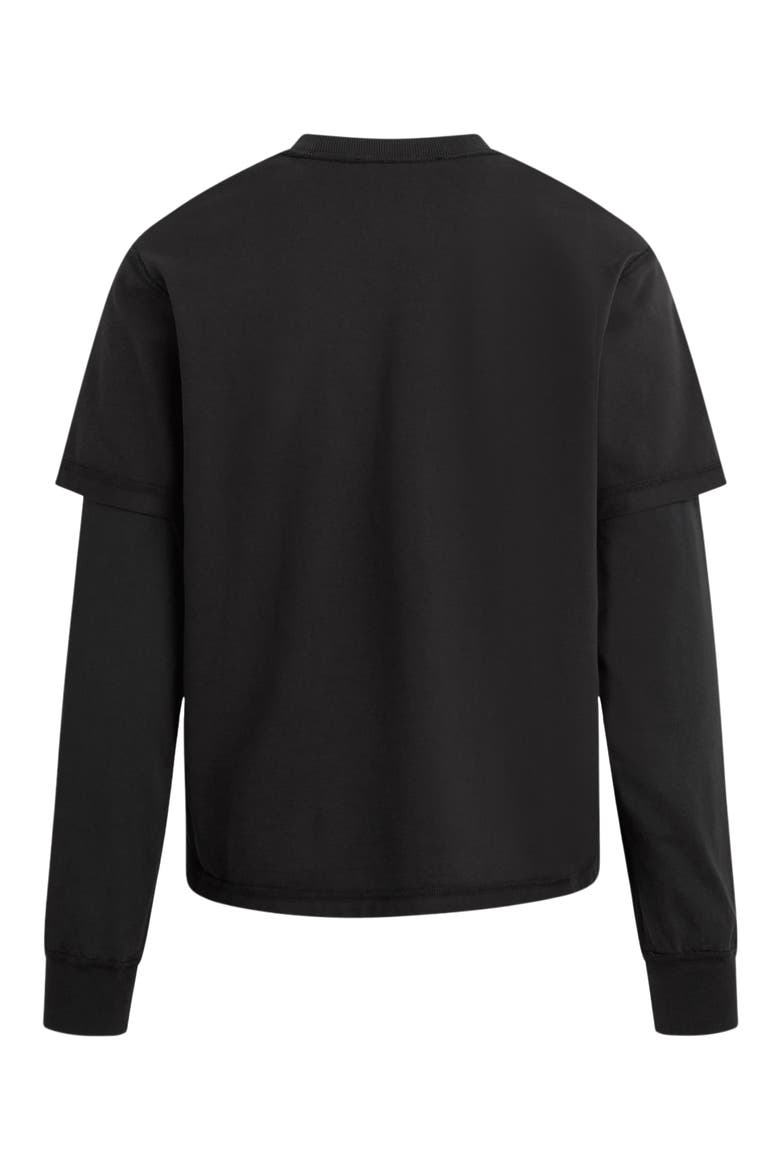 Hybrid Layered Long Sleeve Cotton T-Shirt, Alternate, color, FOREST BLACK