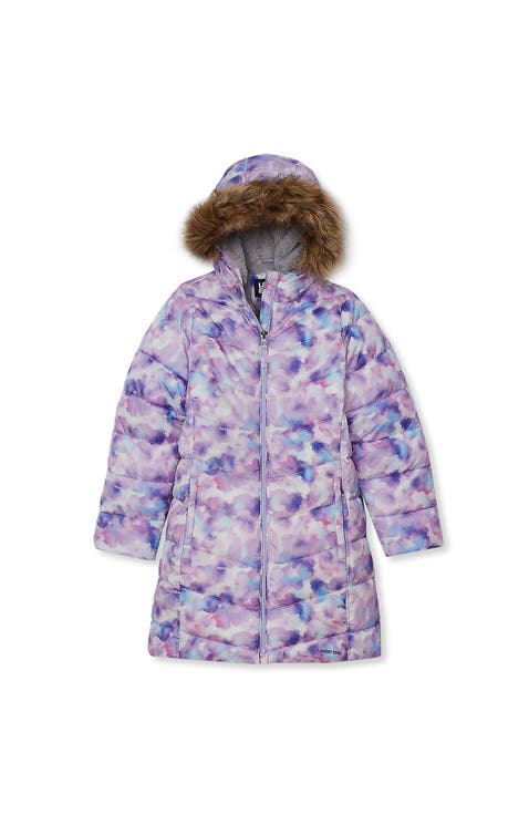 Girls Fleece Lined Printed Parka