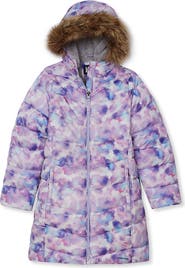 Lands' End Girls Fleece Lined Printed Parka