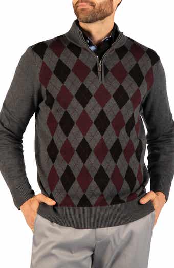 Argyle Quarter Zip Sweater