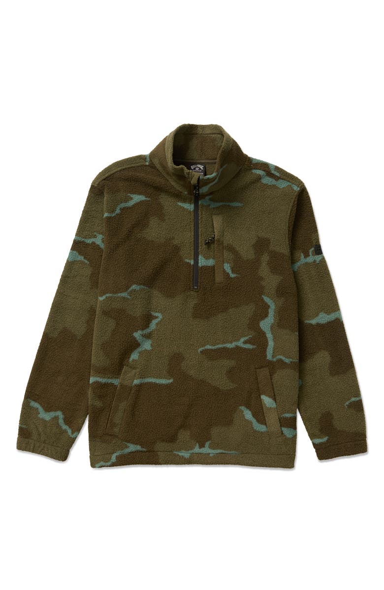 Billabong Boundary Fleece Half Zip Pullover, Alternate, color, Military Camo