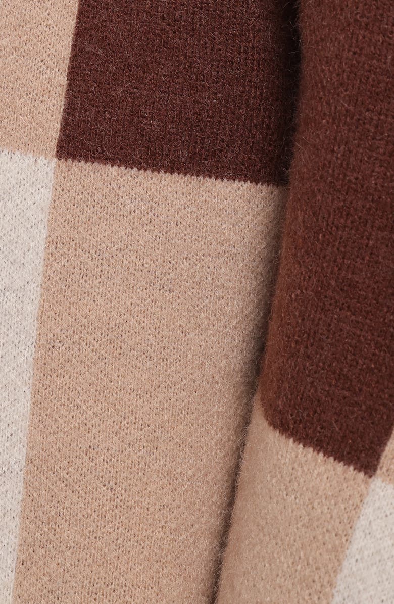 Petal & Pup Ecoya Check Longline Cardigan, Alternate, color, Brown Plaid