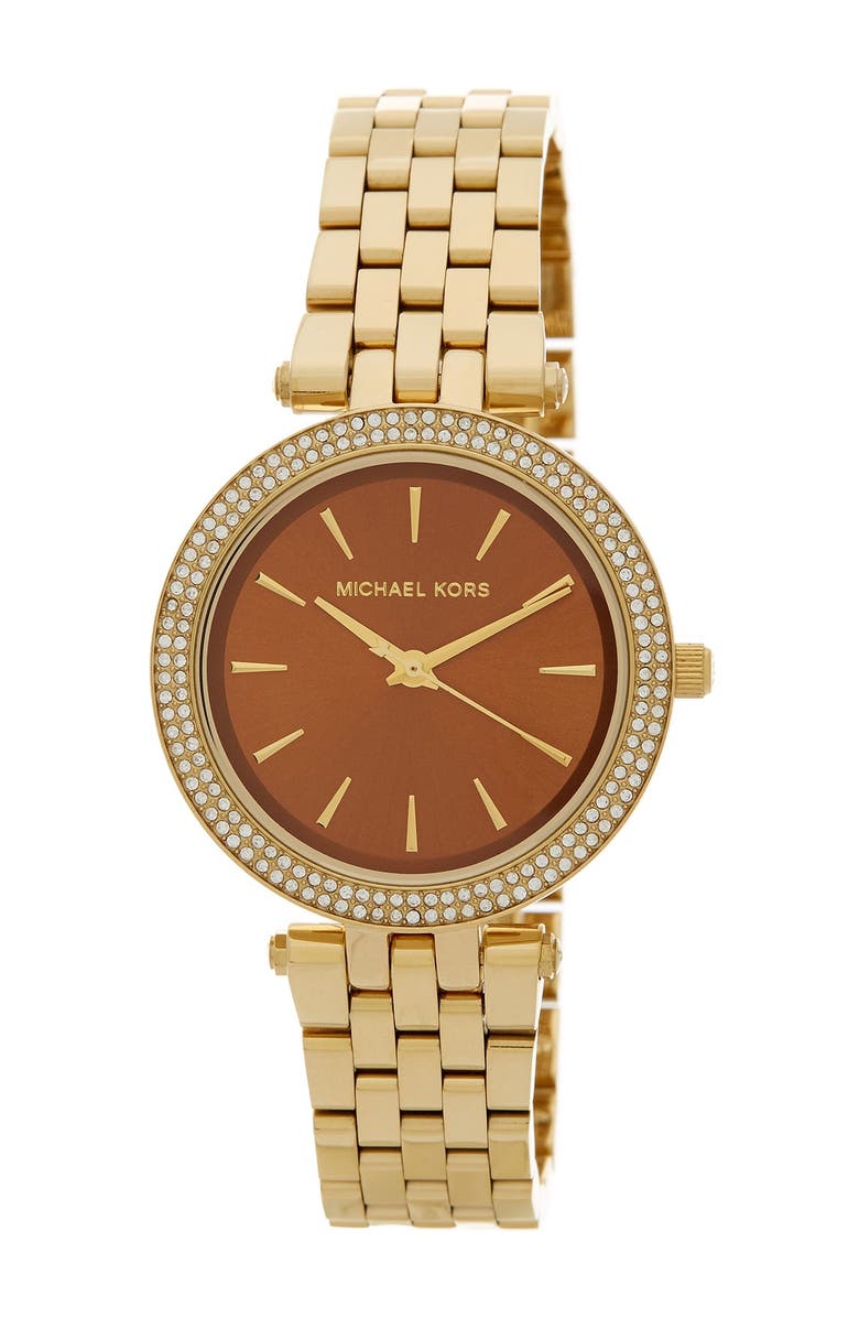 Michael Kors 'Mini Darci' Round Bracelet Watch, 33mm, Main, color, 