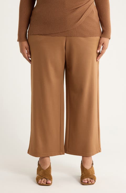 Easy Wide Leg Ponte Pants (Plus)