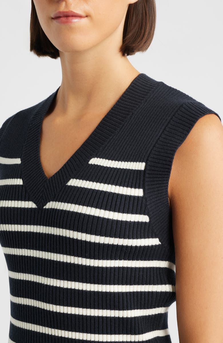 CITY BLUES Stripe Sweater Vest, Alternate, color, Black