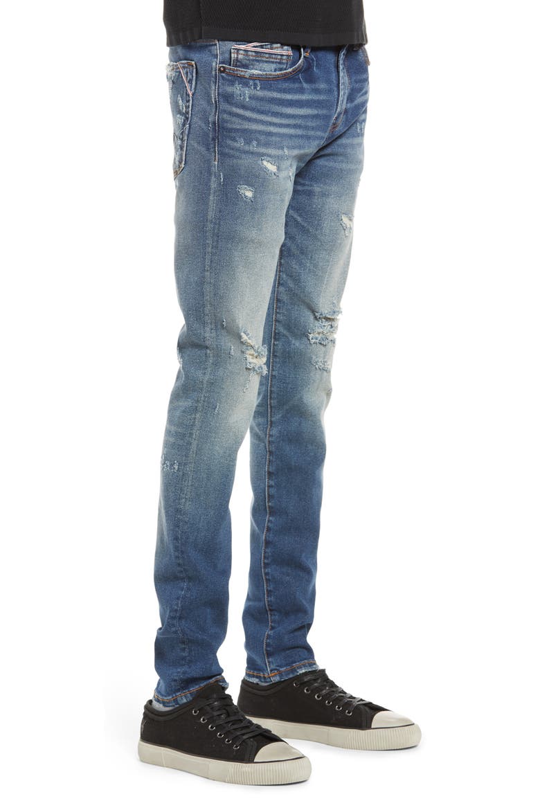 Punk Men's Ripped Super Skinny Jeans, Alternate, color, STOKE