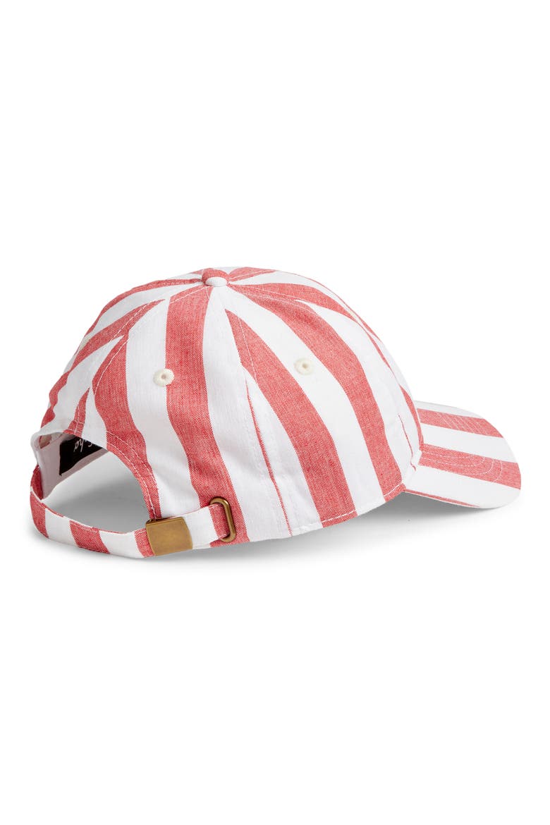 Cassis Stripe Cotton Baseball Cap, Alternate, color, RED CLAY