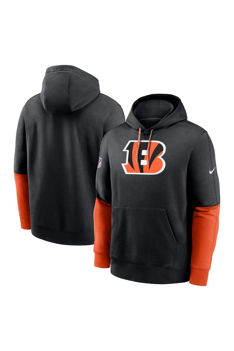 Men's Nike Black Cincinnati Bengals 2024 Sideline Club Pullover Hoodie, Main, color, Black