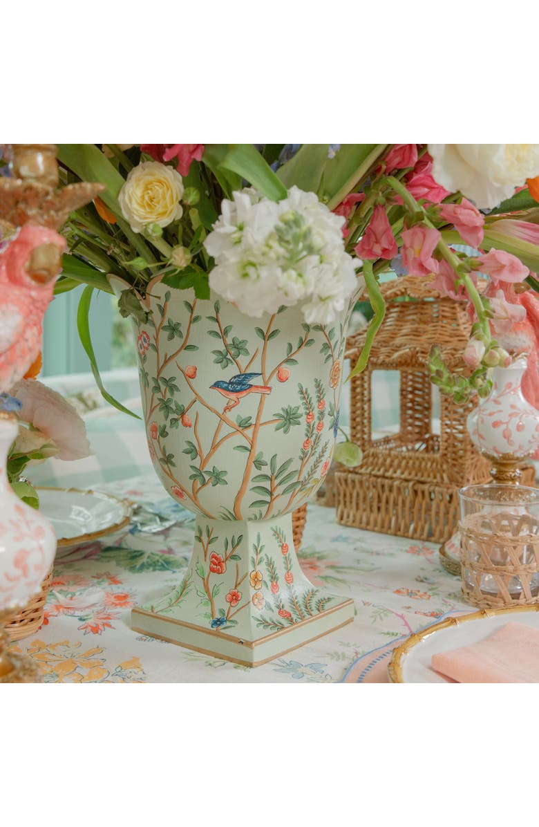 Mrs. Alice Green Chinoiserie Small Tole Urn Vase, Alternate, color, Green