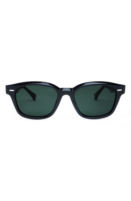 Raen Carby 53mm Polarized Round Sunglasses In Recycled Black/green Polar