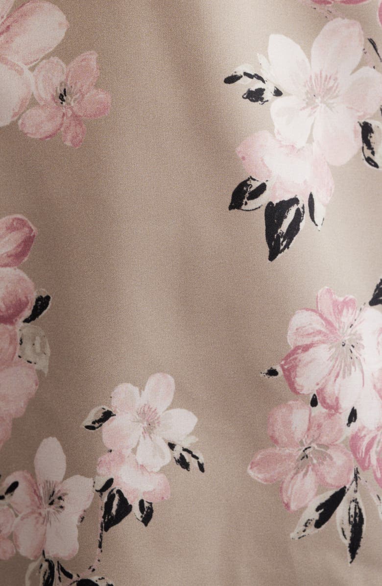 Anne Klein Print Popover Satin Top, Alternate, color, Porcini Multi